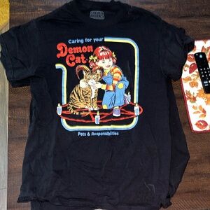 Demon cat sized small t shirt